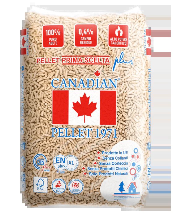 Pellet di abete canadian enplus a1 70 sacos x 15 kg